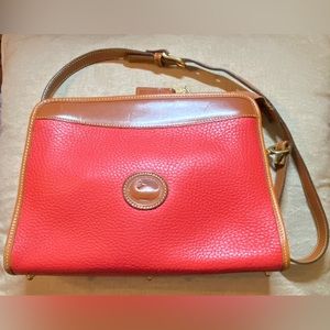 Dooney & Bourke Red and Tan Leather Shoulder Bag. PD 40